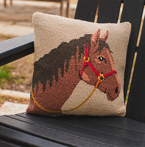 Hook and Loop Horse Head Pillow