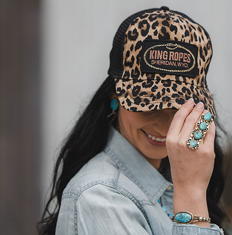 king ropes leopard cap and turquoise jewelry
