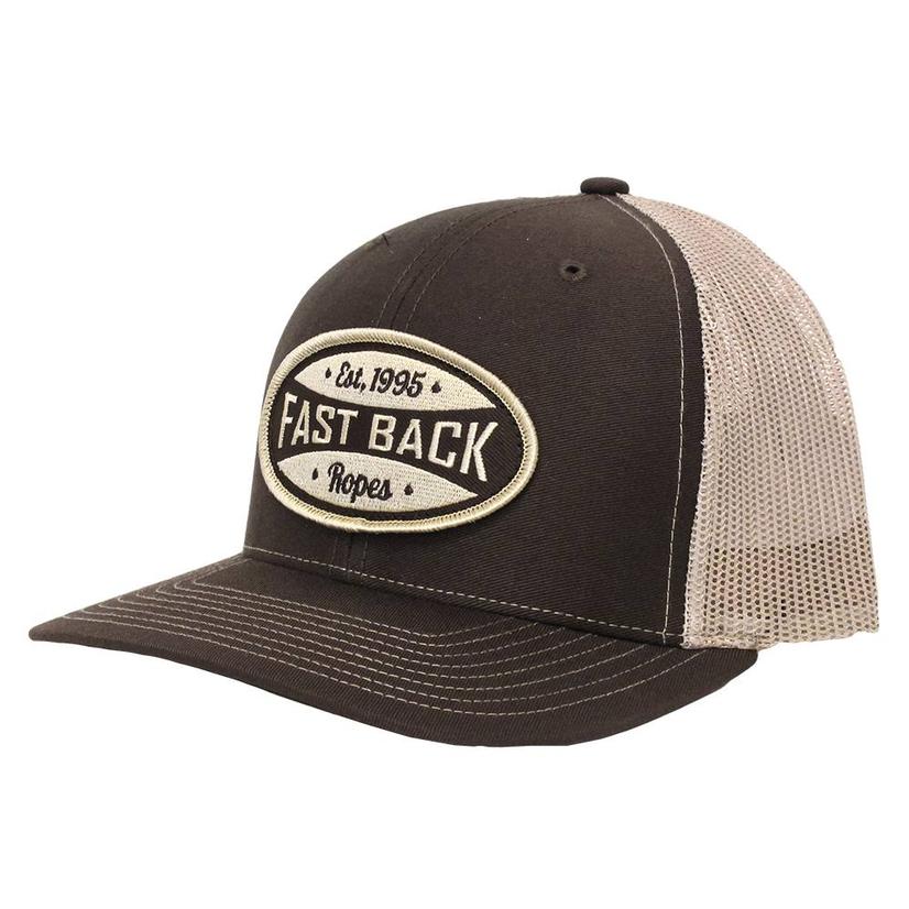  Fast Back Brown & Tan Round Patch Mesh Back Cap