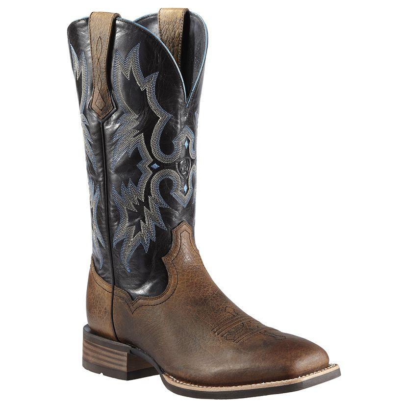 Ariat Mens Tombstone Leather Earth Black Cowboy Boots
