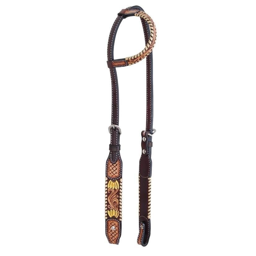  Rafter T Ranch Painted Sunflower Single Ear Headstall
