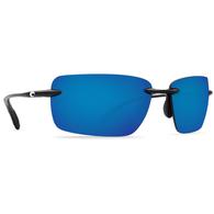 COSTA Gulf Shore Shiny Black Blue Mirror Sunglasses