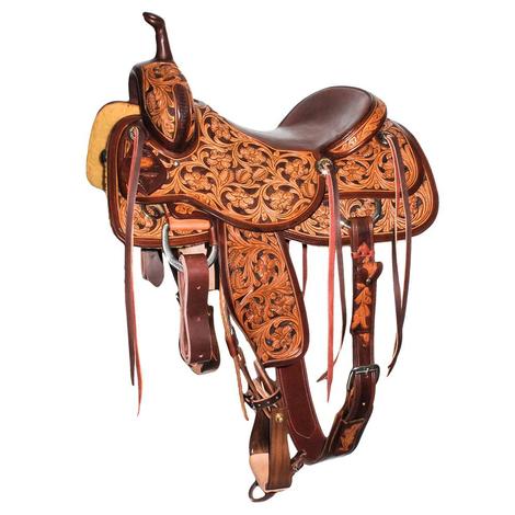 STT Cutter Saddle Fully Tooled Floral