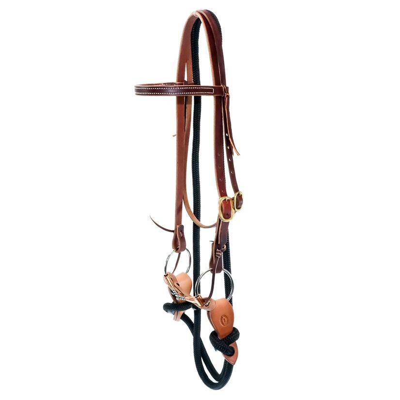  Stt Yacht Rope Training Bridle With Copper Mouth Partial Twisted Ring Snaffle