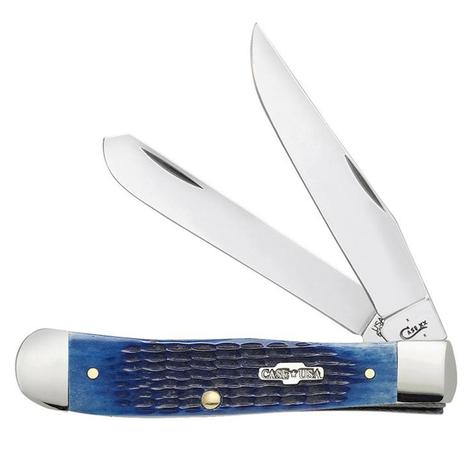 Case Trapper Folding Blue Bone Knife