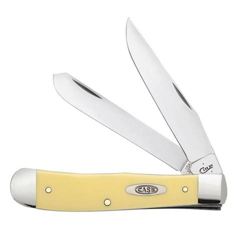 Case Trapper Folding Yellow Delrin Knife