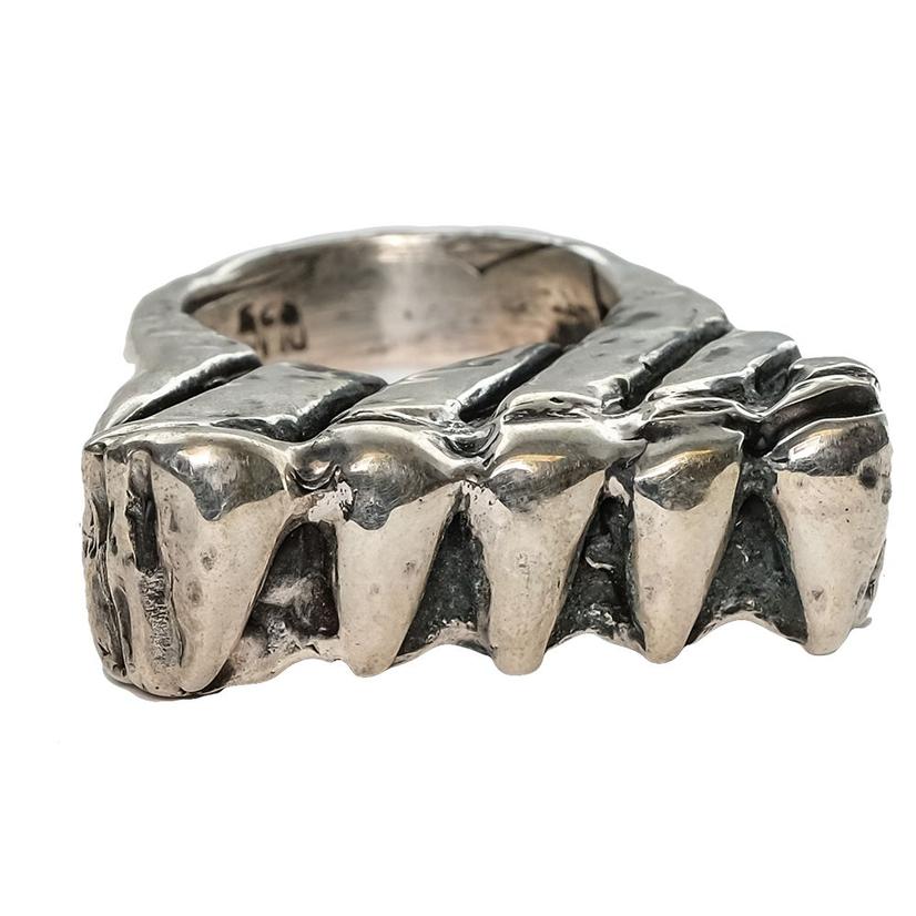  Silver Chevron Stacker Ring