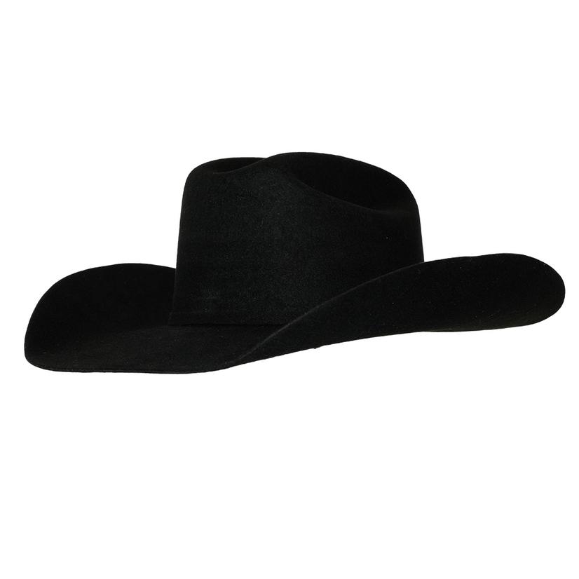  Ariat Black Wool Felt Hat With Self Band And Buckle - Precreased