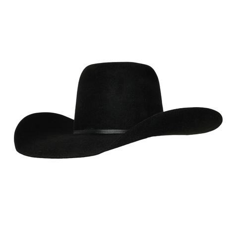 Ariat Black Wool 4.5in Brim with 2-cord Black Band Felt Hat