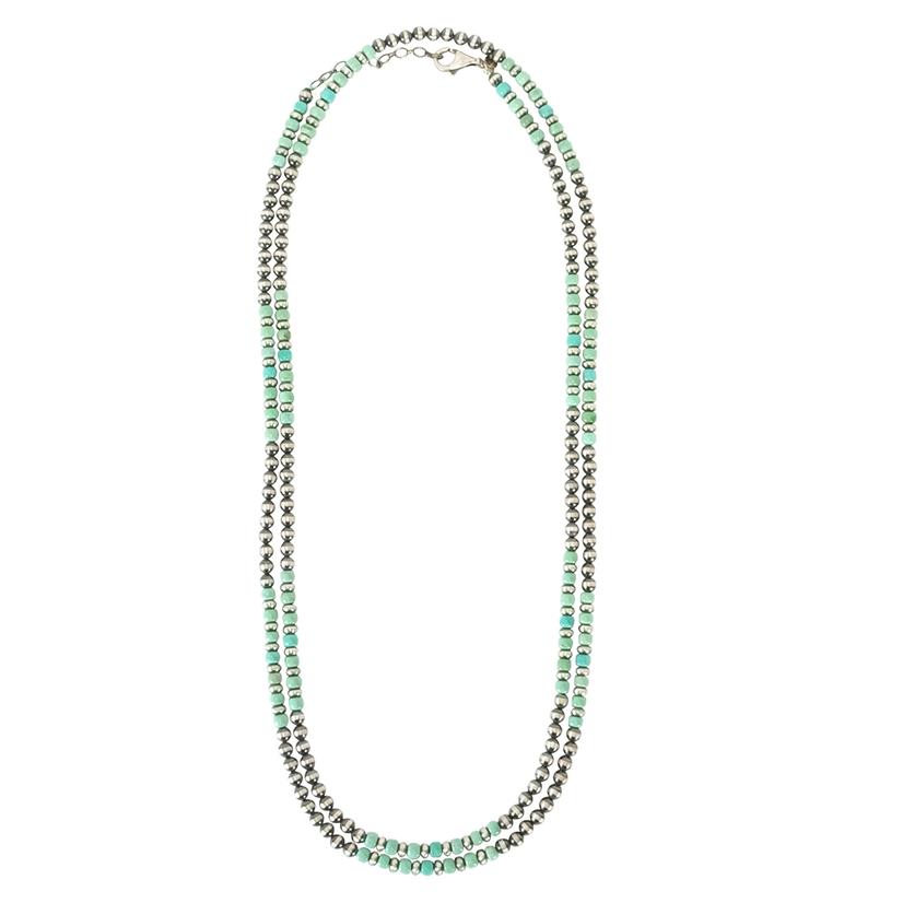  Navajo Pearl And Turquoise 48inch Long Strand Necklace