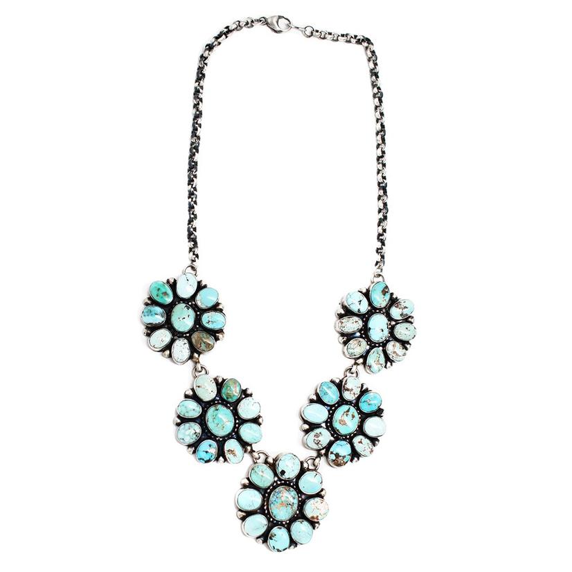  The Alex Five Cluster Turquoise Necklace