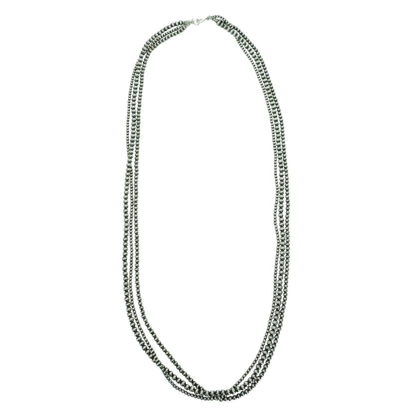  Navajo Pearl Strands Necklace - 4mm, 5mm, 6mm X 42inch Combo