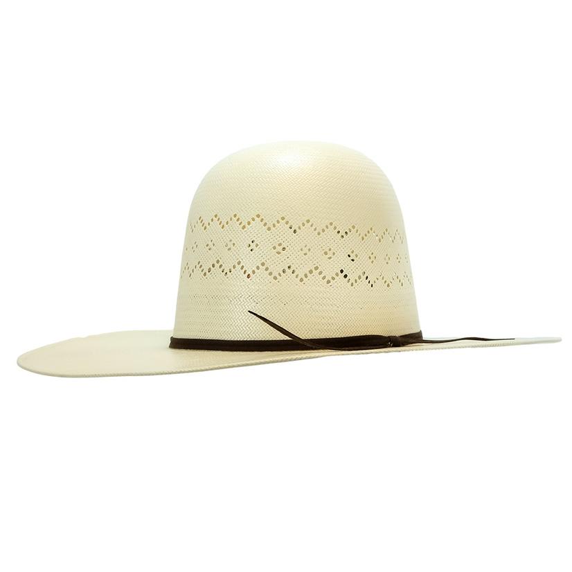 Rodeo King Aztec Open Crown Natural Straw Hat 4.25 Brim