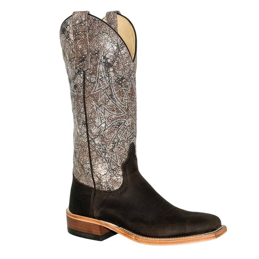 Anderson Bean Black Bison with Brown Acid Wash Women's Boots