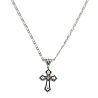 Montana Silversmith Silver Cross with Brass Center 18in Necklace
