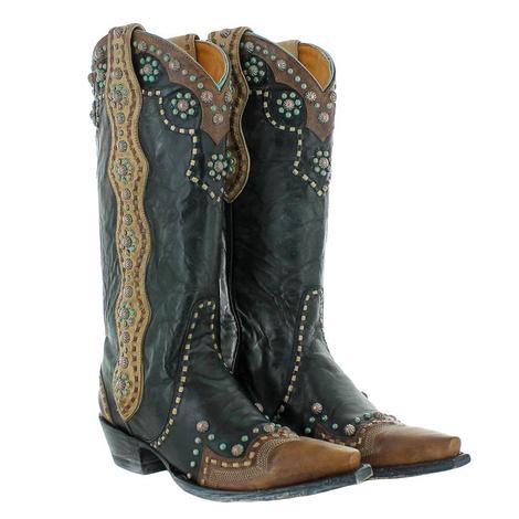 Old Gringo Cheryl Black Brown Concho Women's Boots