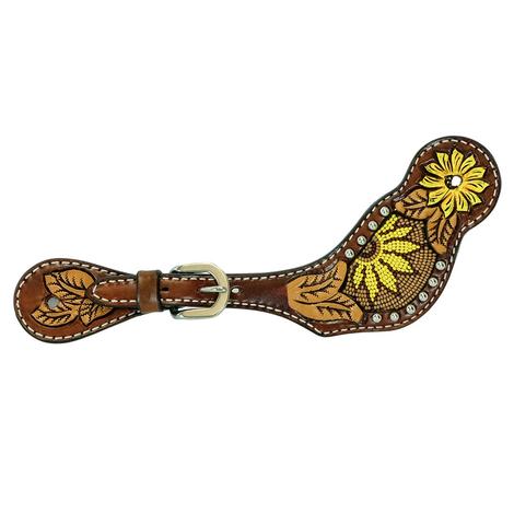 Rafter T Ranch Beaded Inlay Sunflower Spur Strap