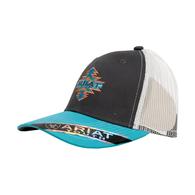 Ariat Heather Grey and Turquoise Meshback Youth Cap