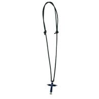 Wire Wrapped Nail Cross Necklace - Navy