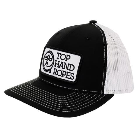 Top Hand Ropes Black White Patch Cap