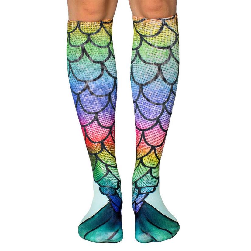  Rainbow Mermaid Knee High Socks