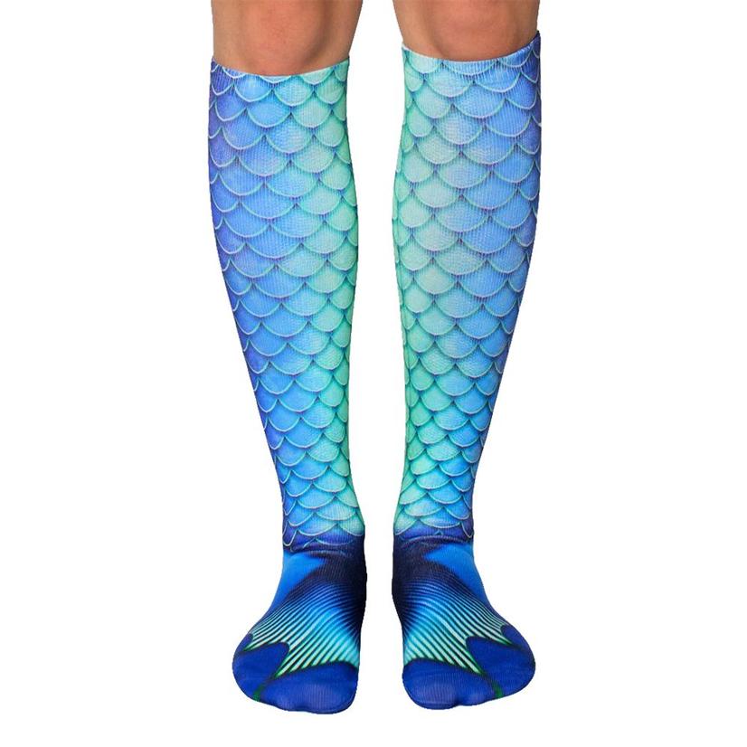  Blue Mermaid Knee High Socks