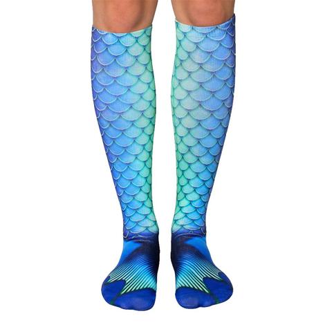 Blue Mermaid Knee High Socks