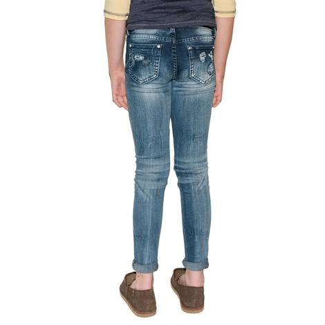 Grace in LA Girl's Patch Skinny Jeans