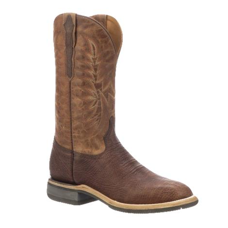 Lucchese Rudy Chocolate Cowhide Men's Barn Boots