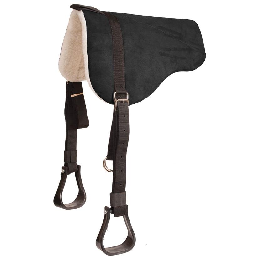  Mustang Faux Suede Eco Bareback Pad With Stirrups - Black