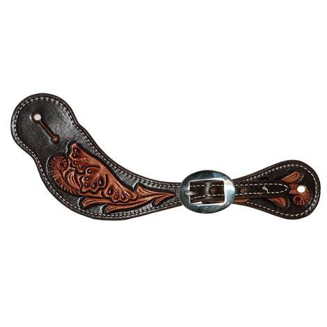 Professional Choice Floral Chocolate Natural Tool Men's Pecos Spur Straps
