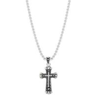 Monatana Silversmith Silver Cross Necklace with Geo Design