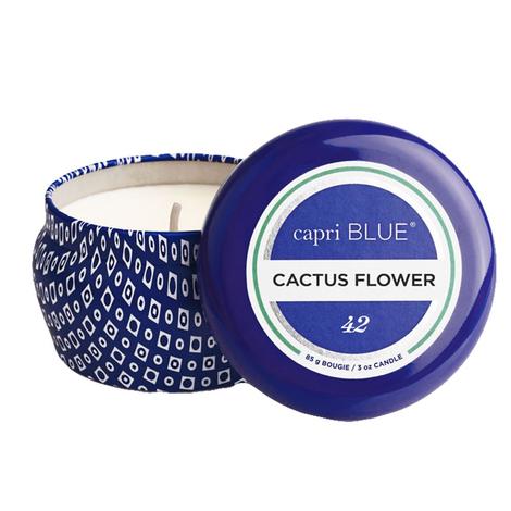 Capri Blue Cactus Flower Signature Blue Mini Tin Candle 3oz