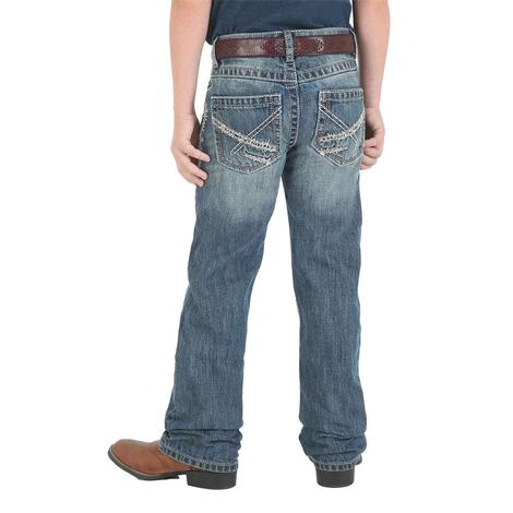 Wrangler 20X No. 42 Vintage Breaking Barriers Wash Bootcut Boy's Jeans - Size 8-18