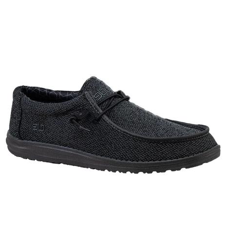 Hey Dude Wally Sox Men's Total Black Shoes