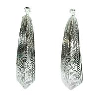 Silver Engraved Hoop Earrings
