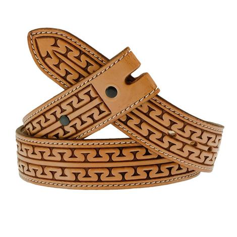 South Texas Tack Custom Tan Stamped Belt - Unique Stamped