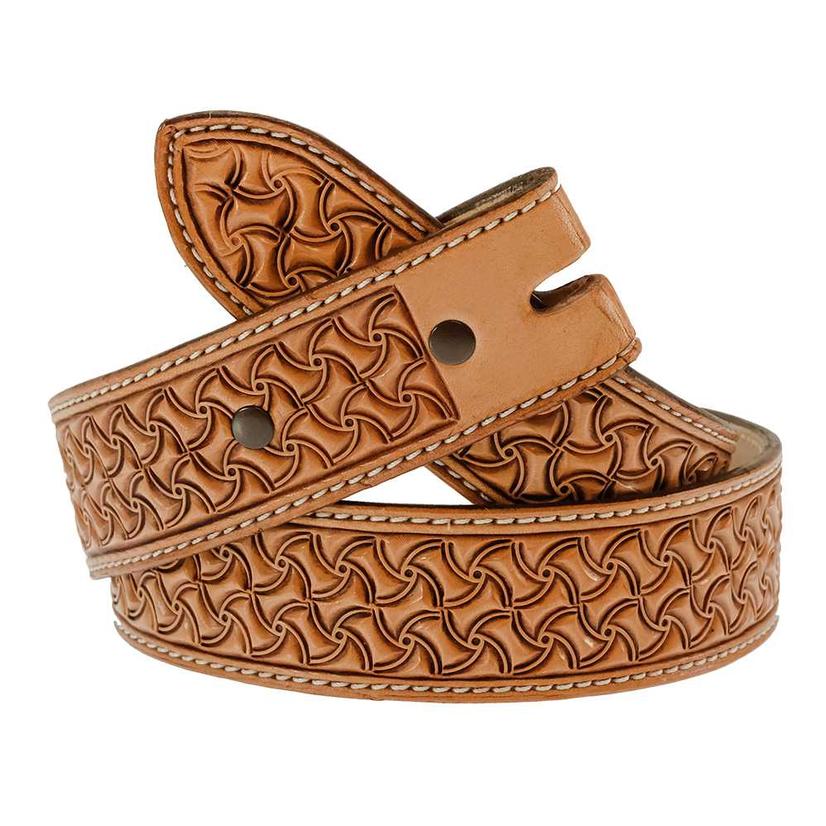  South Texas Tack Custom Tan Stamped Belt - Decorative Stamped