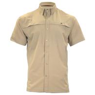 Xotic Khaki Hybrid Short Sleeve Button-Down Men's Fishing Shirt