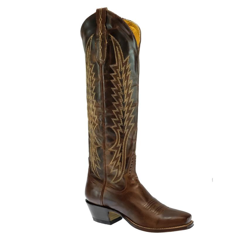  Rod Patrick Tall Brown 15inch Zip Up Women's Boots