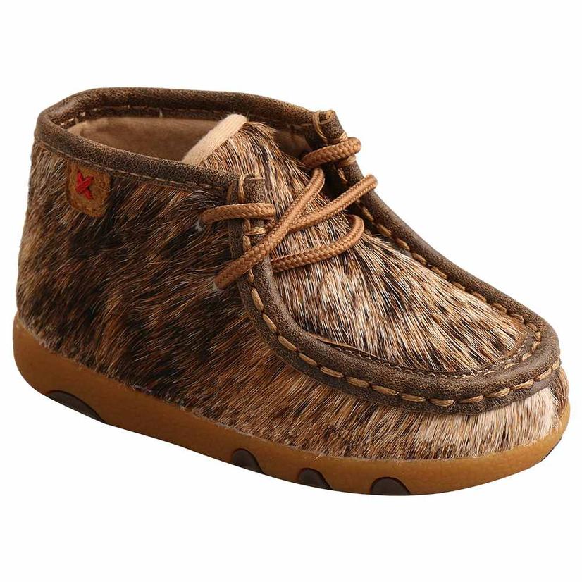  Twisted X Brindle Cowhide Infant Driving Mocs