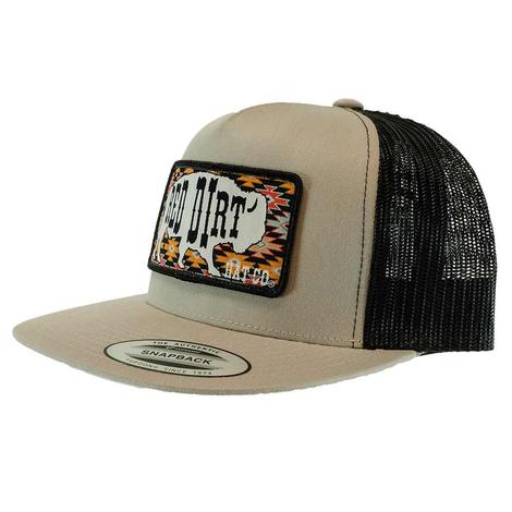 Red Dirt Hat Co Great White Buffalo Silver Black Meshback Cap