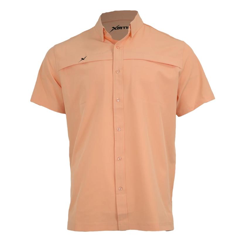  Xotic Coral Reef Short Sleeve Button- Down Men's Fishing Shirt