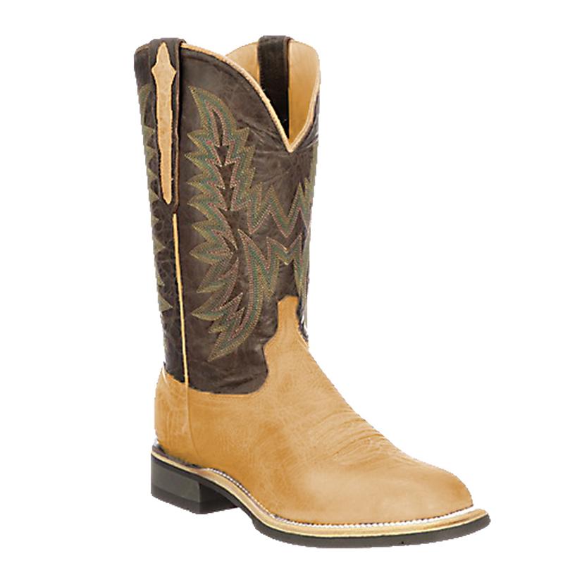 Lucchese Rudy Tan And Chocolate Men's Boots