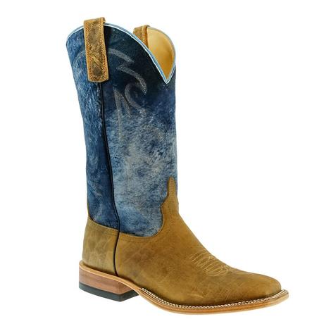 Anderson Bean Natural Brahma Bison With Navy Boots