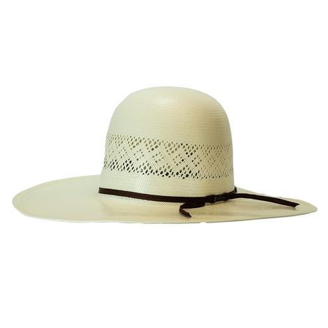 American Hat Company 4.5inch Brim Open Crown Natural Straw Hat - Black Band