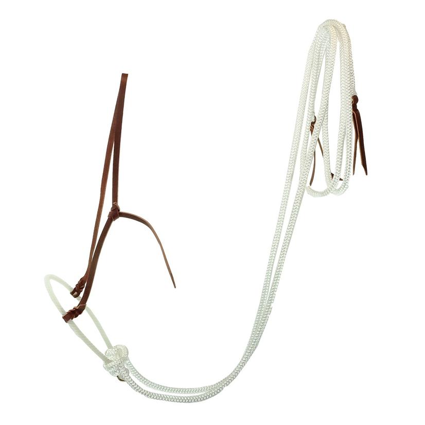 STT Rope Nose Hackamore with Poly Reins in Black or White WHITEREIN