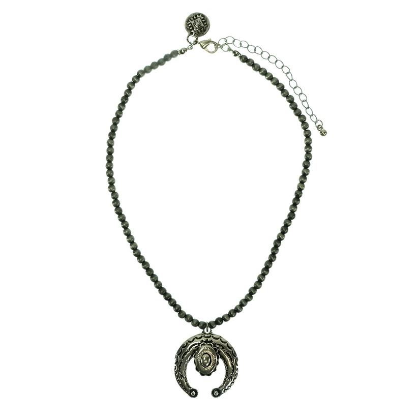  West & Co Dainty Faux Navajo Pearl Necklace With Naja Pendant