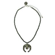 West & Co Dainty Faux Navajo Pearl Necklace with Naja Pendant