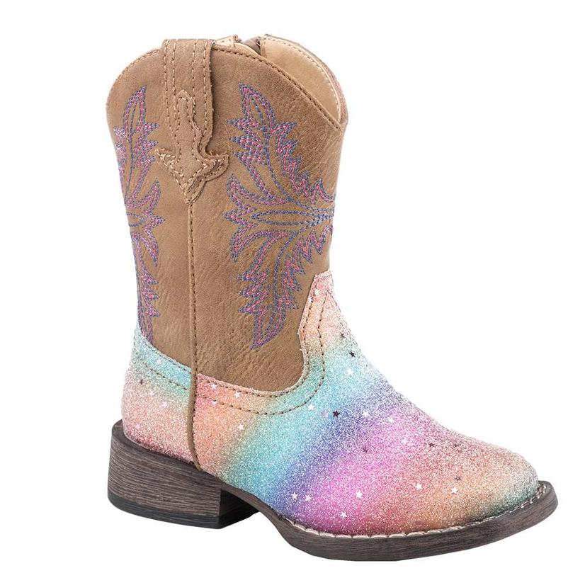 glitter rainbow boots